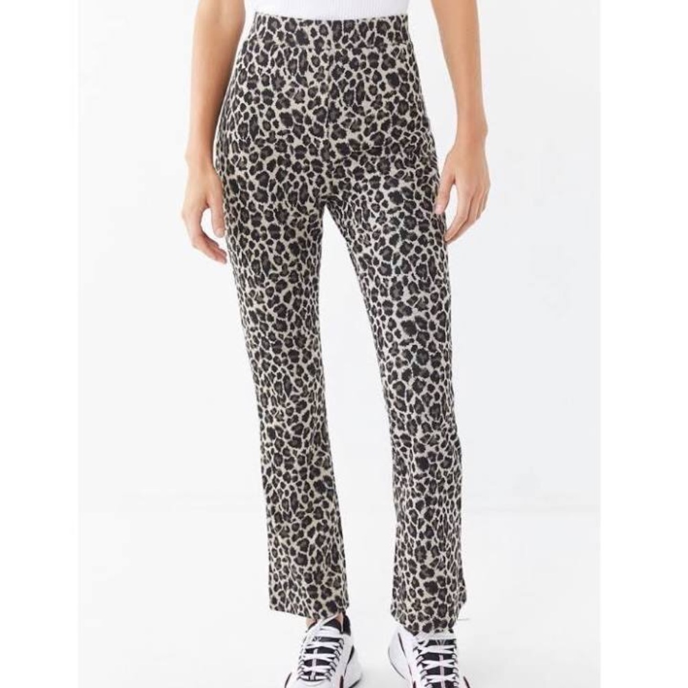 Urban Outfitters Casey Kick Flare Cheetah Pants